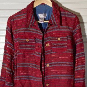 Vintage Coldwater Creek Size Medium Red Multi Color Jacket